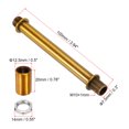 thumbnail image 2 of Rosca Extensión Varilla Kit, M10x1mm Rosca 100mm Largo Acoplamiento Tuerca Redondo Manguito Conector con Roscada Tubería Hexagonal Tuerca, Oro Bronce 6 Juego Unique Bargains varillas y tallos de iluminación, 2 of 5