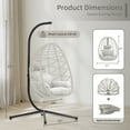 thumbnail image 5 of LHBcraft Indoor/Outdoor Wicker Swing Egg Chair Hammock Hanging Chair Nest Basket with Stand, UV Resistant Removable & Washable Cushions,350LB Capacity for Bedroom, Balcony and Garden (BE-LG), 5 of 7