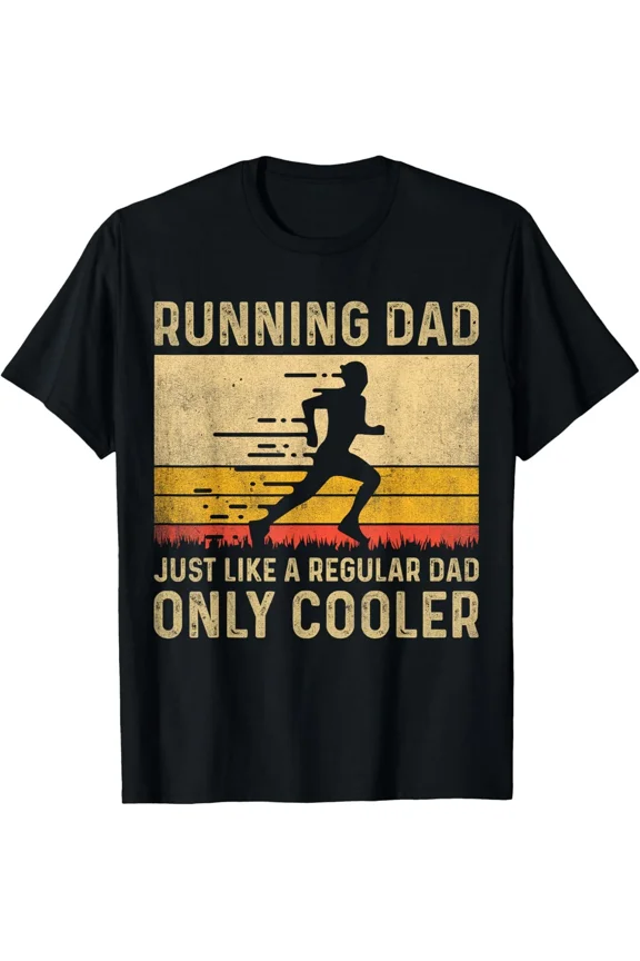 Running Dad a Regular Dad Only Cooler Funny Fathers Unisex T-Shirt, for men & women, up to size 5XL