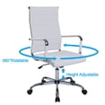 thumbnail image 6 of High-Back Chair Office Working Chair PU Leather Sofa Height Adjustable Office Chair Executive Desk Chair White, 6 of 8