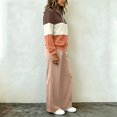 thumbnail image 5 of Yotami Women Tracksuit Set, Color Block Zip Up Sweatshirt And Wide Leg Pants, Casual Fall Matching Outfit With Pockets, 5 of 5