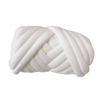 Velvet Chunky Yarn Super Soft Hand Knit Yarn 2.2lbs Bulky Tube Yarn for Throw Blanket Arm Mat Pet Bed Crochet Washable White