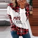 thumbnail image 2 of Camisas Navideñas Para Mujer, Camisetas de Manga Larga, Moda de Retazos, Cuello Redondo, Blusa Holgada Con Estampado de Otoño Odeerbi ODB198653, 2 of 5