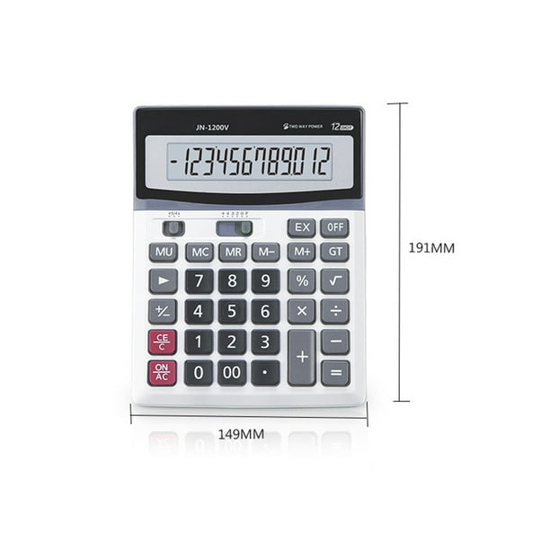 Calculatrice de bureau 12 chiffres batterie et calculatrice solaire à double  affichage avec gros boutons pour les affaires de bureau 