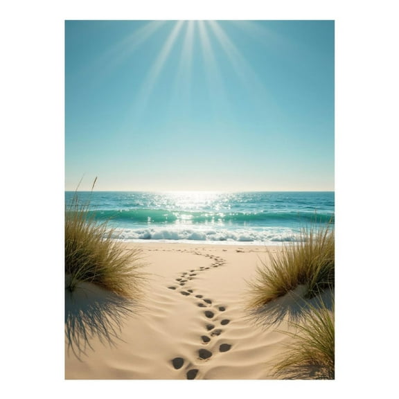 Diamond Art Kits for Adults - 5d Sunny Beach Path Ocean Waves Diamond Painting for Adults, Diamond Art for Adults Beginners, Diamond Painting Kits for Adults for Home Wall Decor