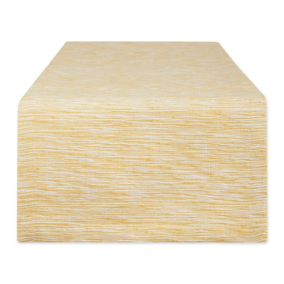 Honey Gold And Off-White Tonal Recycled Cotton Slubby Rib Table Runner 14x72