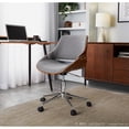 thumbnail image 3 of LumiSource Fabrizzi Office Chair in Chrome Metal, Walnut Wood, Grey Fabric color, 3 of 7