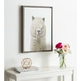 thumbnail image 6 of Kate and Laurel Sylvie Alpaca Fluff Framed Canvas Wall Art by Amy Peterson Art Studio, 18x24 Gray, Whimsical Fun Animal Nursery Art for Wall, 6 of 7