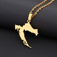 thumbnail image 4 of Becaristey Acier Inoxydable Collier Croatie Carte Pendentif Colliers Déclaration avec Style Or, 4 of 6