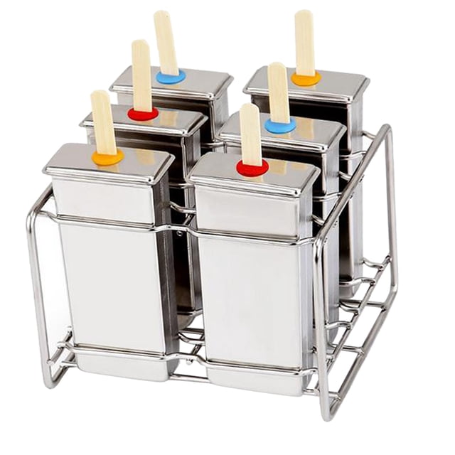 Molde para Paletas de Hielo de 6 Celdas Sunnimix Acero Inoxidable