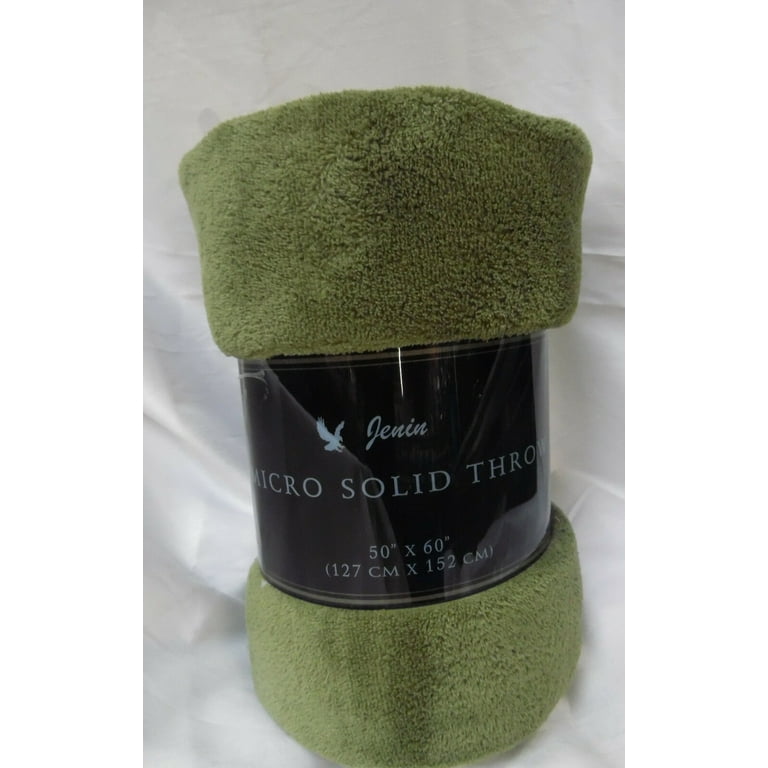 1 PIECE DARK GREEN Solid Soft Warm Versatile Small Throw Lightweight Travel Micro Plush Bed Blanket