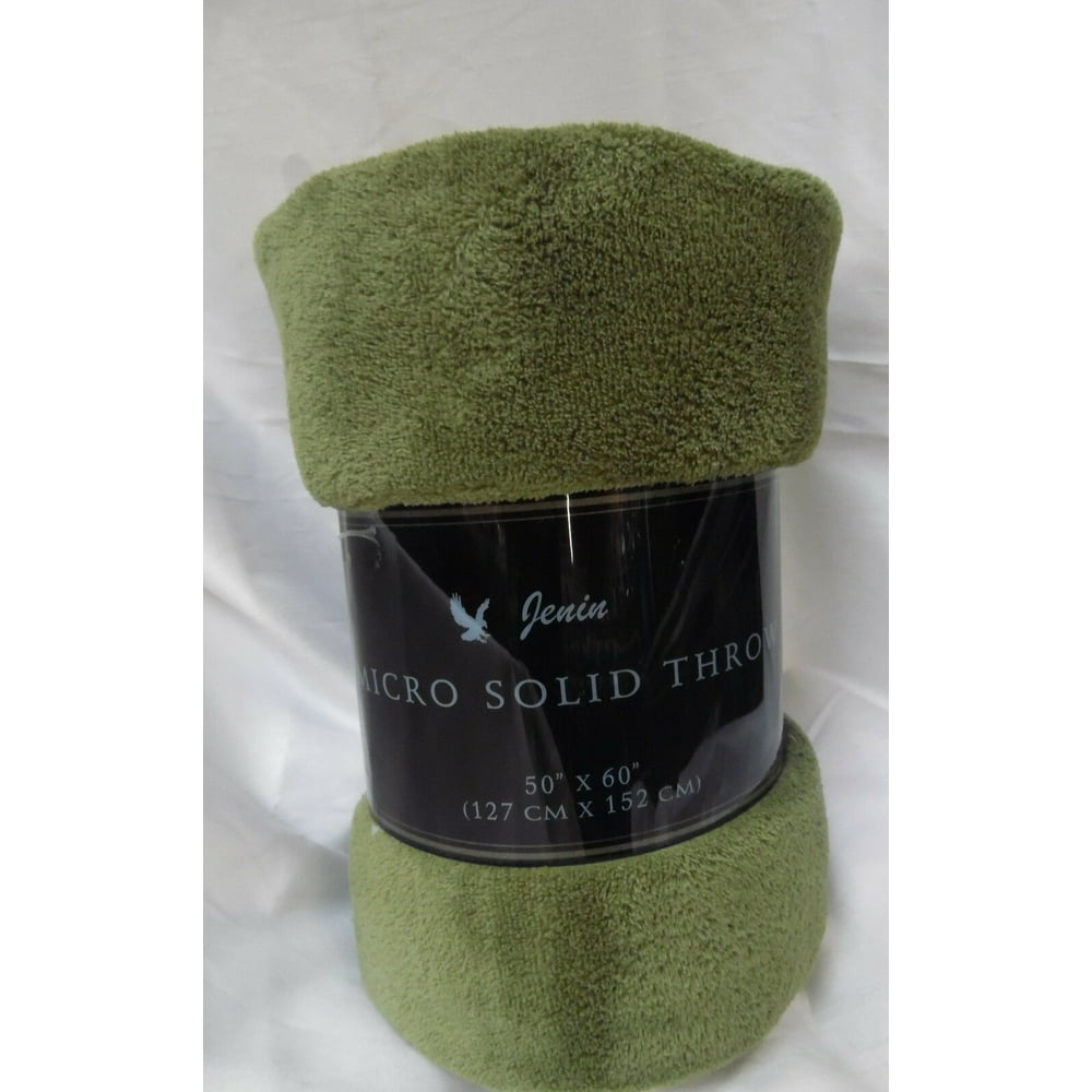 1 PIECE DARK GREEN Fleece Super Soft Small Plush Solid Throw Blanket