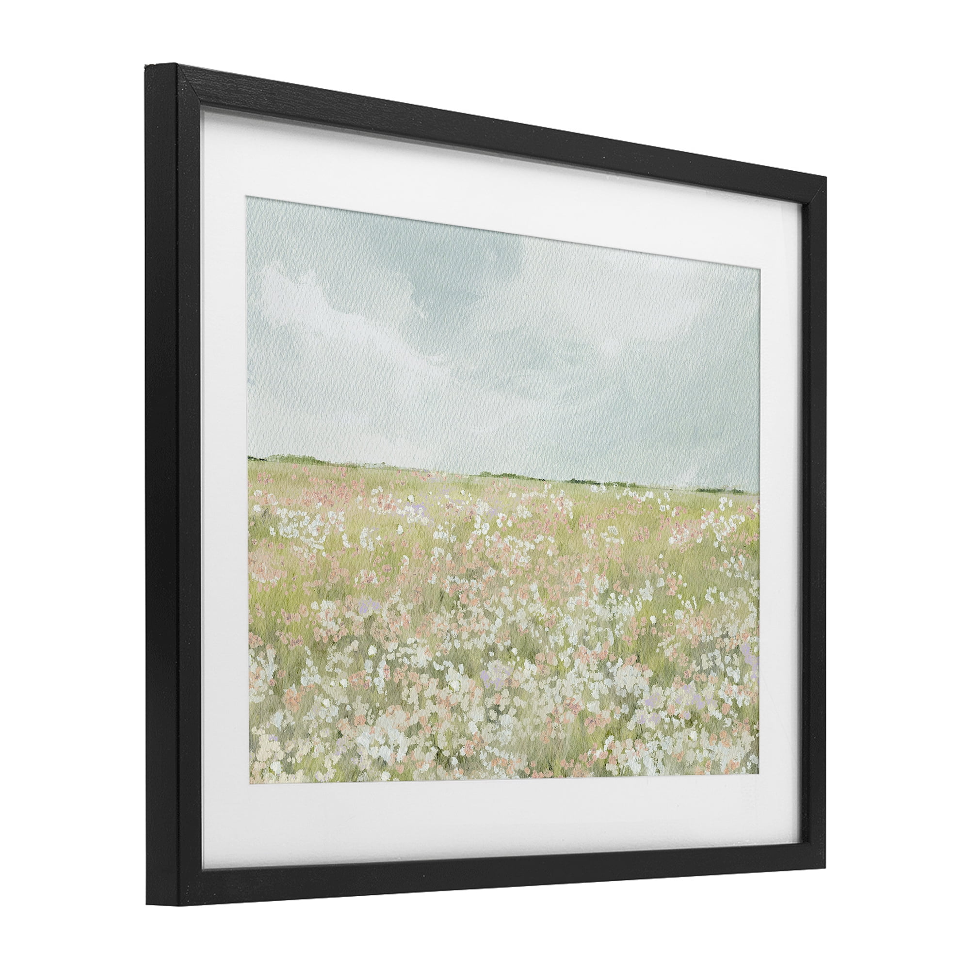 Stupell Industries Budding Field Scenery Black Framed Print Under Glass, design by Leah Straatsma