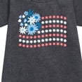 thumbnail image 2 of Instant Message - Floral USA Flag - Toddler & Youth Girls Fleece Dress, 2 of 5