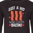 thumbnail image 4 of Inktastic Just a Kid Who Loves Bacon Long Sleeve Youth T-Shirt, 4 of 5