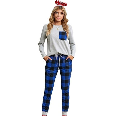 

Women Pajamas Suit Jog Clothes Washable Long Sleeve Clothes Set for Female Autumn Relaxing Keeping Warm