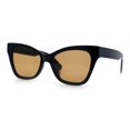 thumbnail image 4 of Womens Oversized Horn Rim Cat Eye Retro Fashion Plastic Sunglasses Black - Brown, 4 of 8