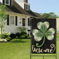 thumbnail image 4 of St. Patrick's Day Outdoor Flags Holiday Outdoor Flag Green Shamrock Welcome Outdoor Flag 28''×40'' Burlap Vertical Double Sided House Flag for Home,Farmhouse Holiday Spring Outdoor Decor, 4 of 6