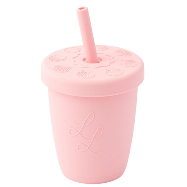 Vaso con Popote Lowcountry Littles 4.5oz Silicona No Tóxica Rosa