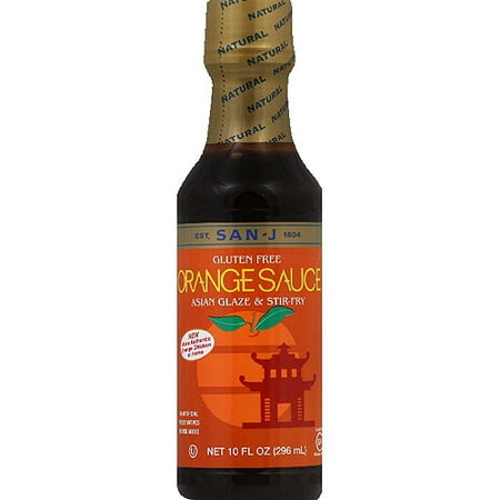 San-J Gluten Free Orange Sauce Asian Glaze & Stir-Fry, 10 fl oz, (Pack of
