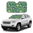 thumbnail image 2 of DouZhe Car Sunshades for Windshield, Happy Frogs Flowers Green Pattern Car Sun Shade Block Heat and UV Rays, 55" x 30", 2 of 8