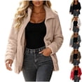 thumbnail image 6 of Sahpxhe Women's Fleece Jacket Full Zip Collared Long Sleeve Casual Sherpa Coat Fuzzy Athleisure Warm Clothes Gray L, 6 of 6
