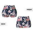 thumbnail image 4 of KLL Rose Flowers Pattern Workout Shorts for Women Scrunch Short Gym Yoga Running Sport Active Exercise Fitness Shorts, 4 of 8