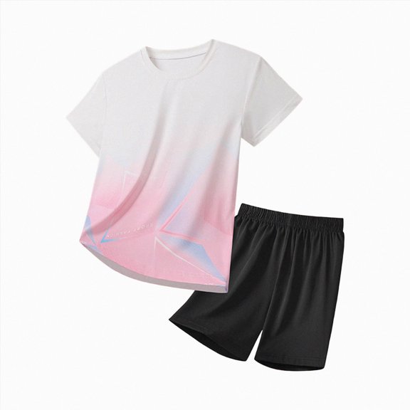 Gvdentm Boys Athletic Shorts Set - 2 Piece Summer Clothes Outfit with Graphic Tee and Boys Basketball Shorts for Kids Green