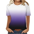 thumbnail image 7 of Ichuanyi Womens Summer Tops Trendy Gradient Color Print Short Sleeve Tshirts Shirts Crew Neck T Shirts Fashion, 7 of 7