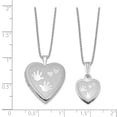 thumbnail image 2 of 925 Sterling Silver Hand Heart Mother Daughter Locket Pendant Necklace Set Charm, 2 of 6