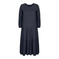thumbnail image 5 of Kaemgyyd Cotton Lined Dresses for Women 2025 V Neck 3/4 Puff Sleeve Flowy Midi Dresses Casual Tiered Summer Beach Dress for Vacation, 5 of 6