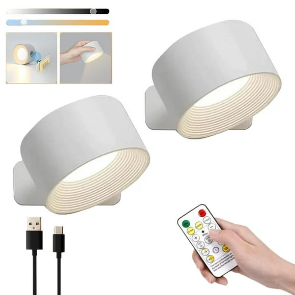 Remote Control Magnetic Cabinet Lights 2-Pack USB Rechargeable Touch Wall Lamp with Adjustable Brightness and Color Temperature