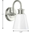 thumbnail image 6 of Progress Lighting Ashford 1-Light Brushed Nickel Opal Glass Farmhouse Bath Vanity Light, 6 of 6
