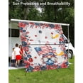 thumbnail image 3 of 4th of July RV Awning Sun Shade Screen 9'X7' Patriotic Gnome Mesh Sunscreen American Flag Poppy Flower Awning Shade Screen with Zipper UV Blocker Completed Kits for RV Motorhome Camper, 3 of 7