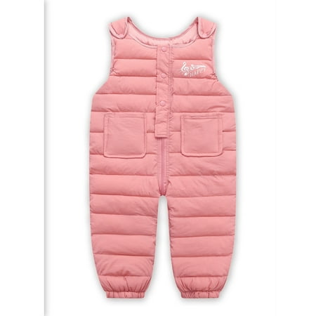 

URMAGIC 6M-4T Baby Boy Girl Winter Snow Pants Bib Lightweight Puffer Overall Jumpsuit Skiing Pants with Pocket