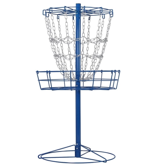 Portable Disc Golf Basket, Outdoor Steel Practice Target with 12 Chains, Sturdy Quick-Set Frame for Backyard Putting, Park Training, Campsite Games, Blue