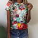 thumbnail image 1 of Pntutb moda mujer cuello redondo impresión camisa camisetas manga corta verano camiseta tops blusa Pntutb Pntutb-4568, 1 of 5