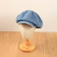 thumbnail image 4 of 3xGorra De Vendedor De Periódicos De Algodón Vaquero Suave De 8 Paneles, De Panadero, Gorras Planas Vintage Azul Claro, 4 of 7