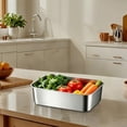 thumbnail image 6 of WEIWEIGG Baking Pans Set of 1, Stainless Steel Sheet Cake Pan for Oven - 8.78Inch,Rectangle Bakeware Set for Cake Lasagna Brownie Casserole Cookie, Dishwasher Safe,Silver, 6 of 7
