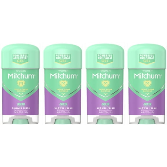 4 Pack - Mitchum Anti-Perspirant & Deodorant for Women Power Gel, Shower Fresh - 2.25 oz