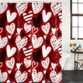 thumbnail image 3 of Red Valentines Waterproof Fabric Shower Curtain, Black White Love Heart Waterproof Fabric Shower Curtain for Bathroom Curtains Bathtubs Hotel Washable Shower Curtains with 12 Hooks Small 36x72in, 3 of 8