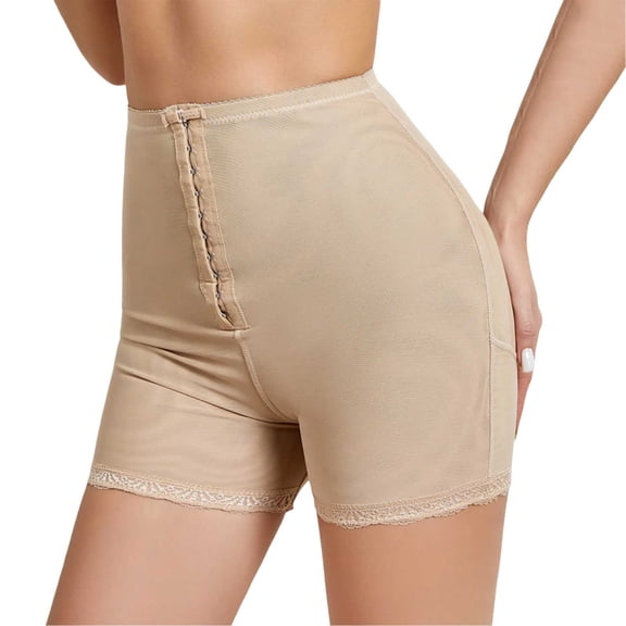 FASHOFT Beige Shapewear Shorts For Women High Waist Tummy Control Liner Panties Hip Booty Sculpting Soft Daily Under Bottoms Women's Shapewear Control Panties S