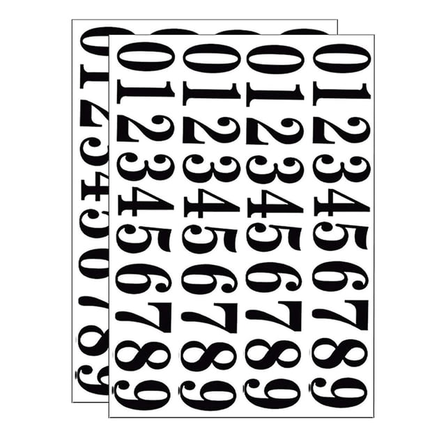 Pegatinas de vinilo negro con números autoadhesivos de 2 pulgadas: pegatinas con números para buzones, letreros, ventanas, puertas, automóviles, camiones y hogares