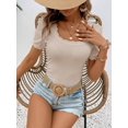 thumbnail image 3 of Womens Square Neck Short Sleeve Summer Blouse For Women, 3 of 4