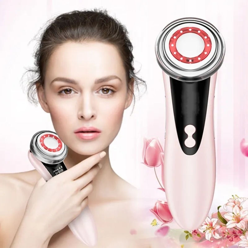 USB Rechargeable Red & Blue Light Facial Massager 4-in-1 Beauty Device 400mAh Battery 3 Speed Modes | Anti-Aging & Skin Rejuvenation