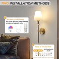 thumbnail image 6 of Wall Sconces Set Of 2,Wall Lights Battery Operated With Remote,Gold Wireless Wall Sconces 9 Colors Modes Rechargeable Wall Lamp For Living Room Bedroom, 6 of 7
