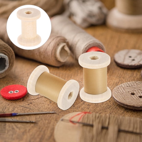 NIYANGLE 20Pcs Wood Spools for Crafts Unfinished Style for Hobbyists and Photo Props
