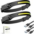 thumbnail image 1 of MAFNIO Lampe Frontale LED Rechargeable USB, Lampe Torche Frontale Puissante LEDs, Lampe Frontale COB de Camping Étanche avec Mode Capteur Sensible pour Randonnée Cyclisme Pêch，2pcs, 1 of 7