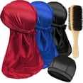 thumbnail image 1 of 2PCS Wave Caps for Men, Compression Cap over Durags, 1 of 8
