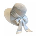 thumbnail image 3 of Noric Women's Straw Sun Hat Summer with Big Bow Trim Wide Brim UV Protection Beach Vintage Vacation Hats, 3 of 6